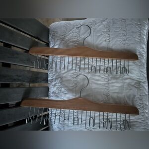 Wooden Tie Hangers with Metal Hooks